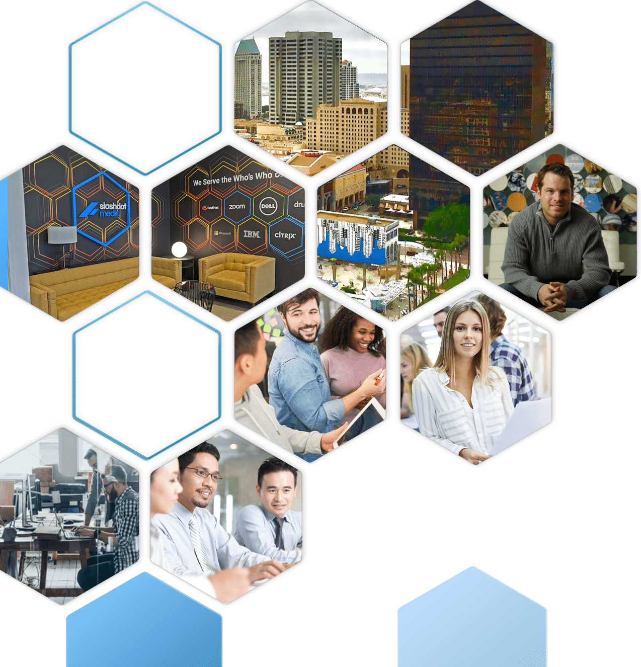 Slashdot Media's office and team members